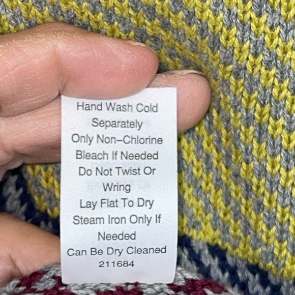 Cabi chunky knit blanket open waterfall cardigan. Size large GUC color block - Picture 5 of 7